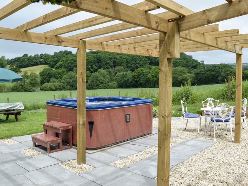 Hot Tub | Upper Mill Barn - Pantgwyn Farm Cottages, White Mill, near Carmarthen