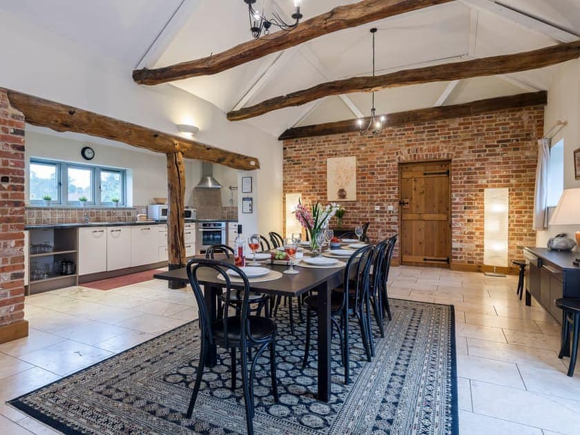 Open plan living space with marble floor | The Stables - Manor Mews, Tattersett, near Fakenham