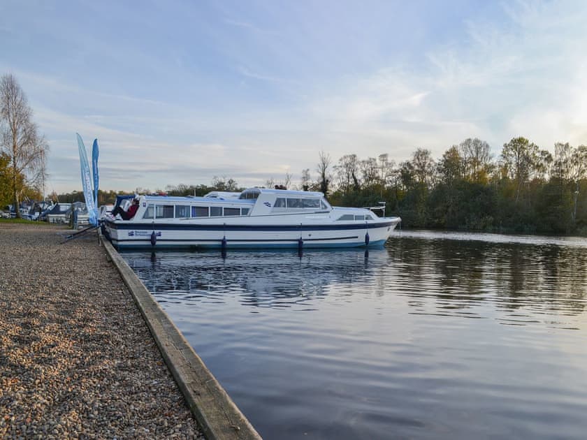 The moorings at Womack Staithe on The Broads, a short stroll away | Woodbine Cottage, Ludham