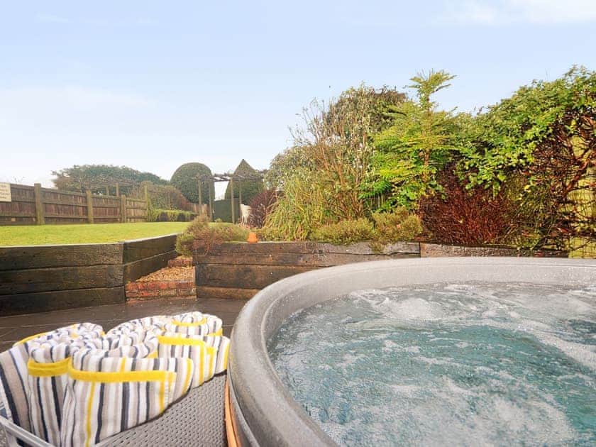 Luxurious hot tub | Hay Barn - Whitelake Farm, Hiscott, near Barnstaple