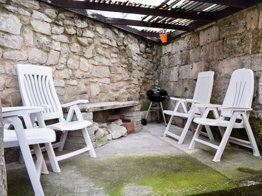 Covered area in the back courtyard, great for drying wetsuits | Pebbles, Portland