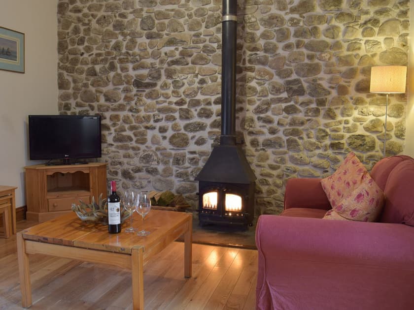 Living room with wood burner | Gwili Cottage - Upton Hall Cottages, Nantgaredig, near Llandeilo