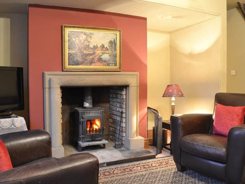 Cosy living room with wood burner | Tudor House, Easingwold, near York