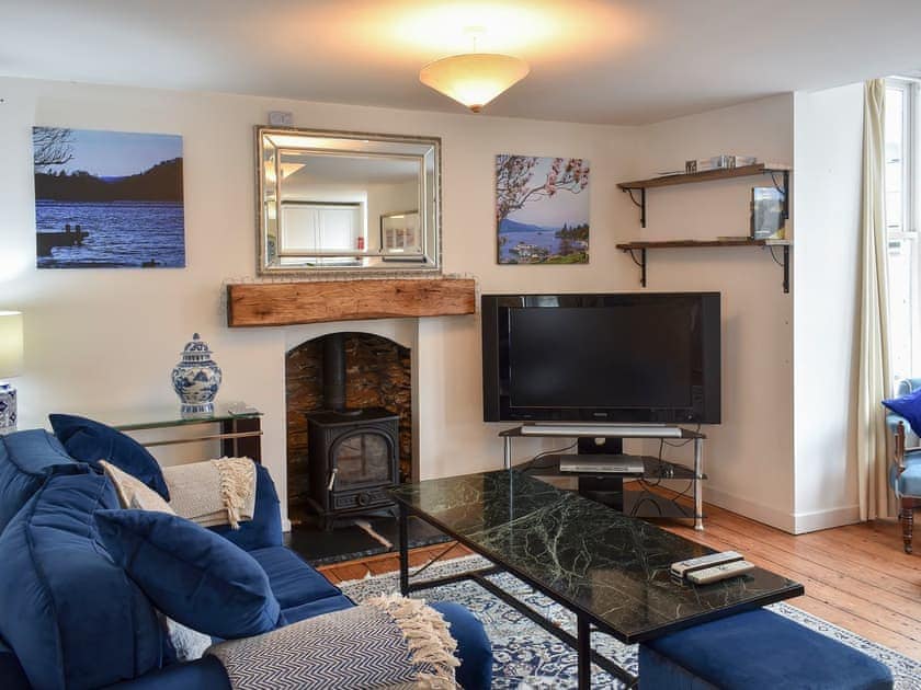 Cosy living area with wood burner | Station House, Staveley, near Kendal