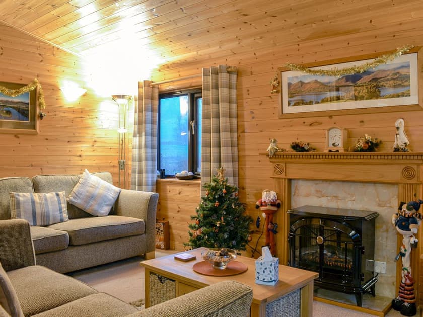 Open plan living space at Christmas | Derwent Lodge - Burnside Park - Burnside Park, Keswick
