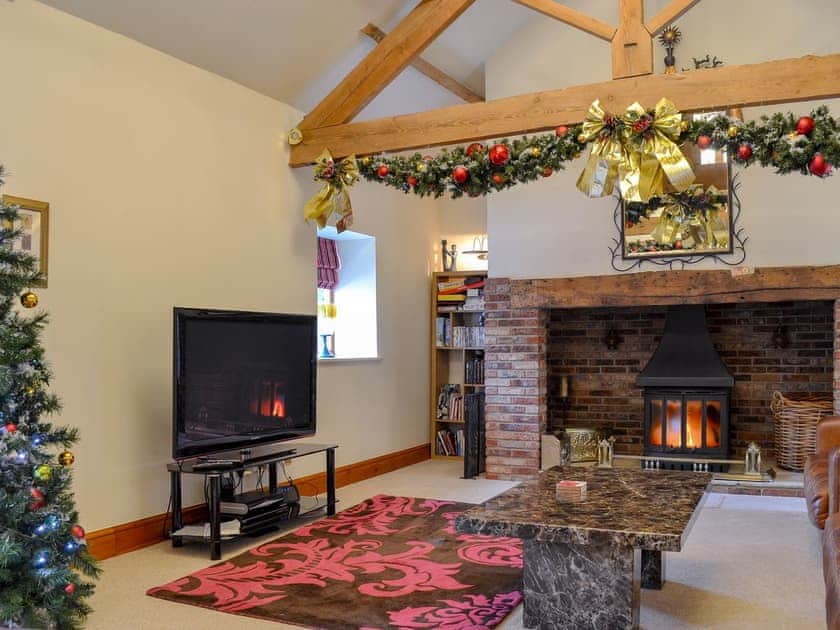 Homely living room at Christmas | Acrewood, Wetwang near Driffield