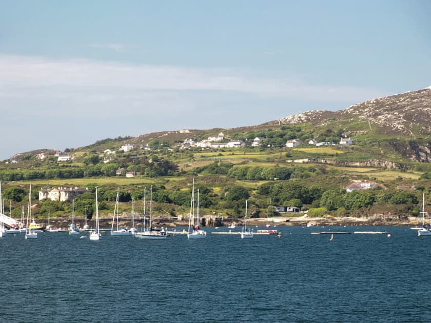 View of the Mountain Village from Holyhead harbour | Fferam Gorniog, Holyhead Mountain, near Trearddur Bay
