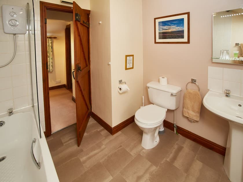 Family bathroom with shower over bath | Giltspur - Rawcliffe House Farm, Stape, near Pickering