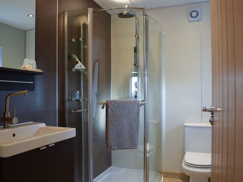 Wonderful shower room with cubicle | The Plucking Barn, Llanwnnen, near Lampeter