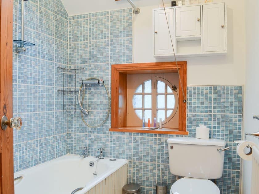 Charming bathroom with shower over the bath | Lythdene, Grange-over-Sands