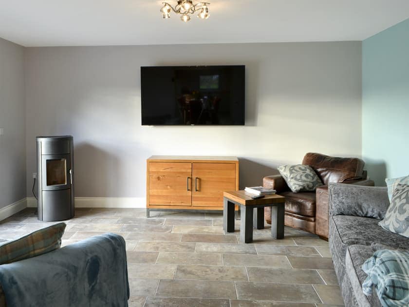 Cosy living area with wood pellet burner | Brewers Cottage, Near Hexham
