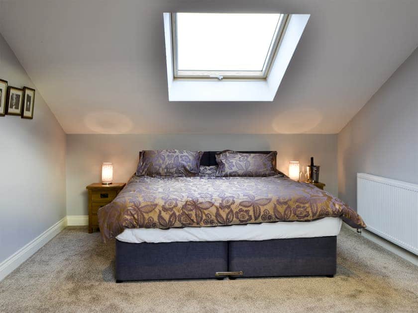 Bedroom with zip and link super kingsize bed  | Brewers Cottage, Near Hexham
