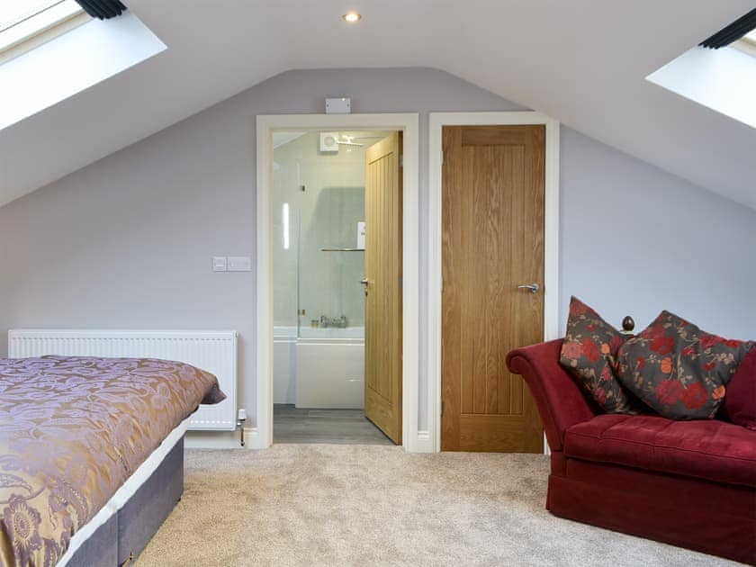 Bedroom with zip and link super kingsize bed  | Brewers Cottage, Near Hexham