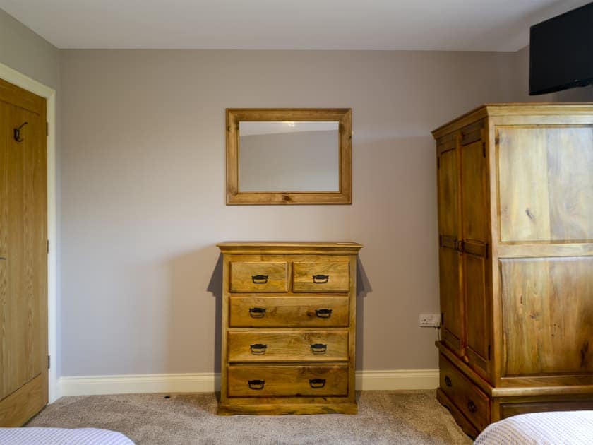 Bedroom with zip and link super kingsize bed  | Brewers Cottage, Near Hexham