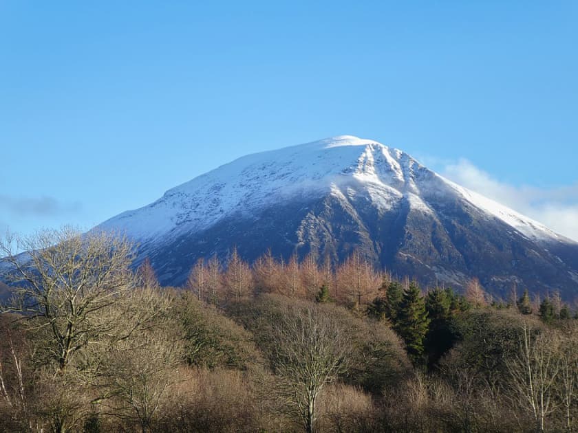 Winter view of Grasmoor from cottage garden | High Thrushbank, Loweswater