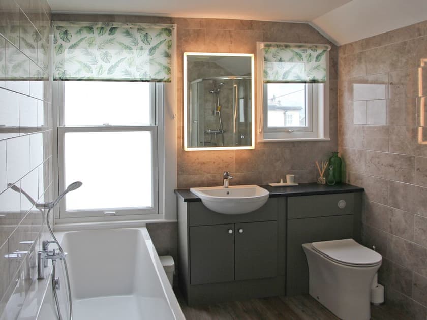 Bathroom with separate shower | Brookside Cottage, Braithwaite