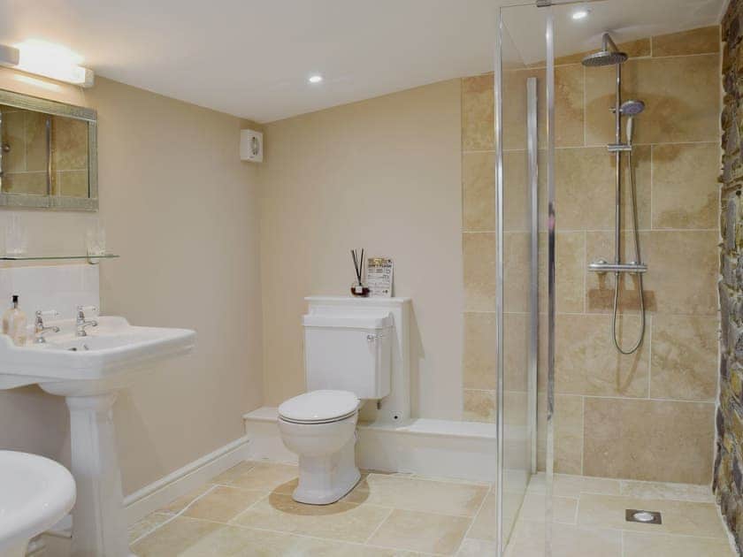 Spacious bathroom with walk-in-shower | Castle Farm - Castle Farm Cottages, Tufton, near Haverfordwest