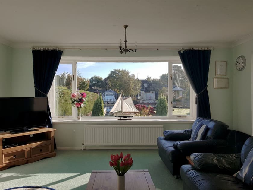 living room with riverside views | The Willows, Hoveton, near Wroxham