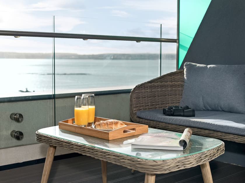 Relaxing sitting-out-area on balcony | Bay View Abbey Sands, Torquay