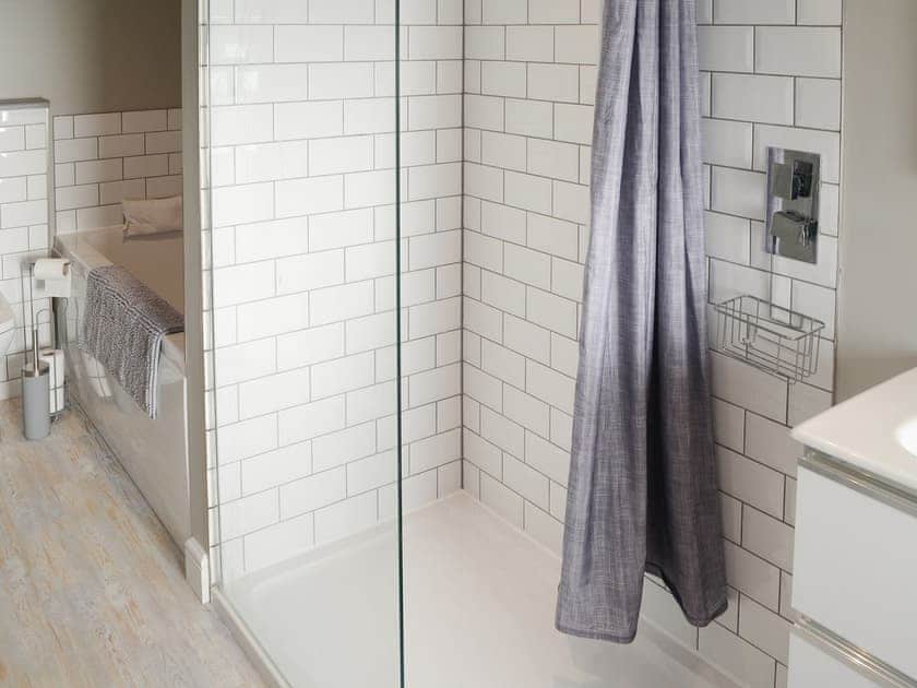 Tiled bathroom with  separate shower cubicle | Wallace House, Dornoch, near Tain