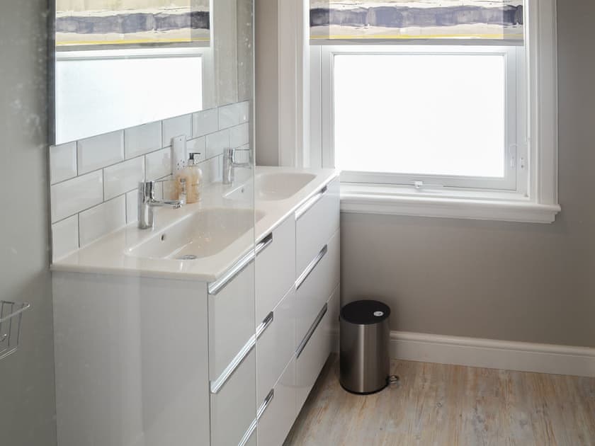 Bathroom with double washbasin | Wallace House, Dornoch, near Tain