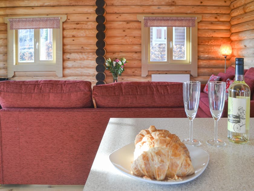 Breakfast bar overlooking the living area | Vindomora Country Lodges - Hadrian Lodge - Vindomora Country Lodges , Ebchester, near Consett