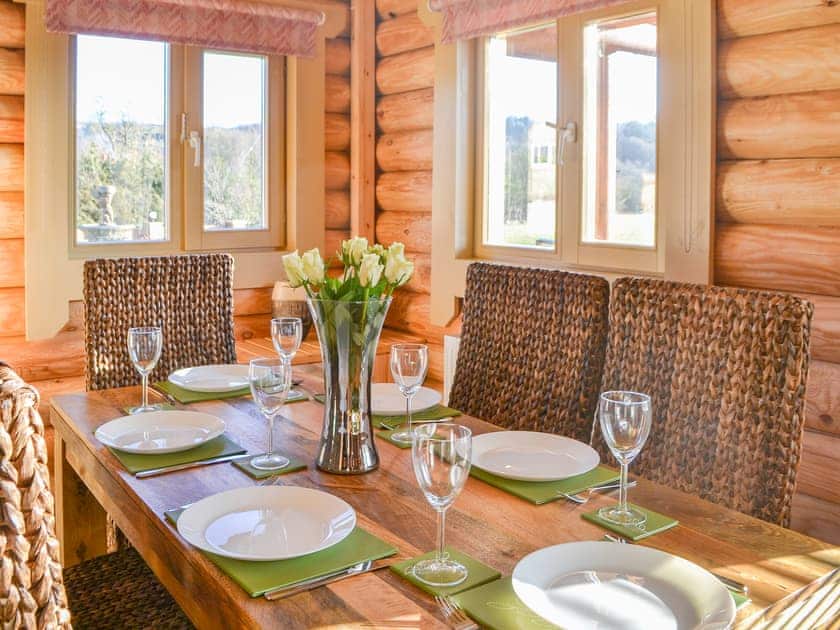 Dining area with dual aspect views | Vindomora Country Lodges - Hadrian Lodge - Vindomora Country Lodges , Ebchester, near Consett
