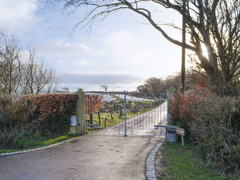 Electric entrance gates to property | Holemoor Cottage, Pyworthy, near Holsworthy