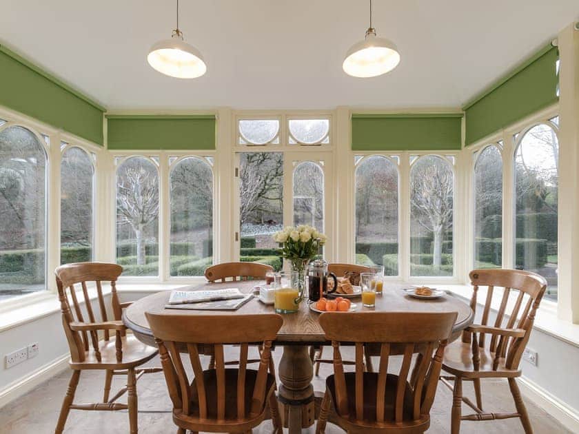 Conservatory with dining table | Todd’s Pasture, Hawnby, near Helmsley
