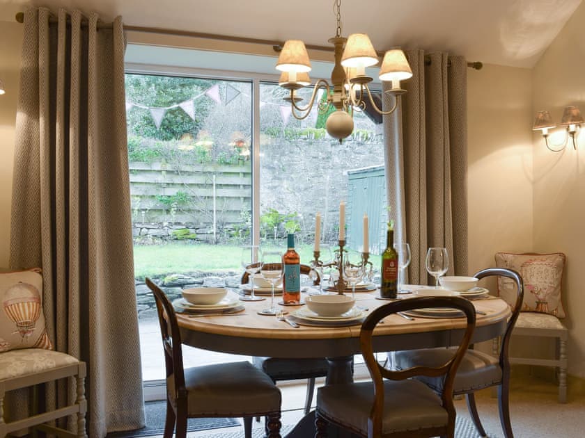 Elegant dining area | Smiddy Cottage, Weem, near Aberfeldy