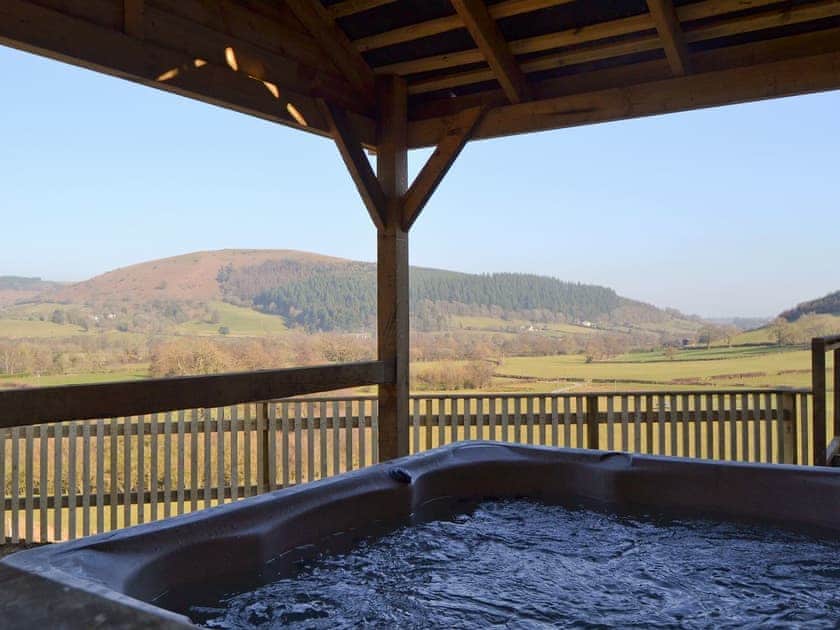 Hot tub with great views | Offa’s Dyke Lodge - Acre Luxury Lodges, Stanner, near Kington