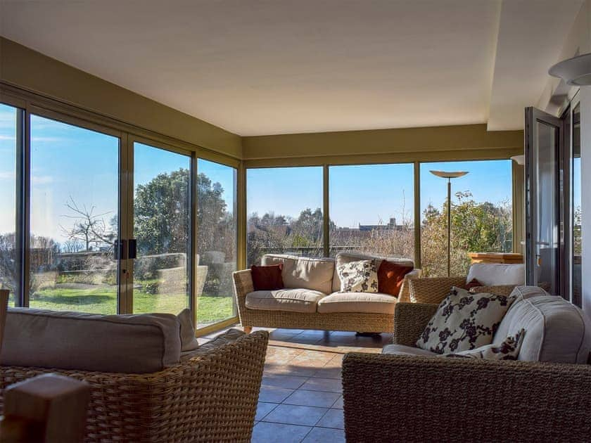 Light and airy sitting area | Sea View Lodge, Rousdon, near Lyme Regis