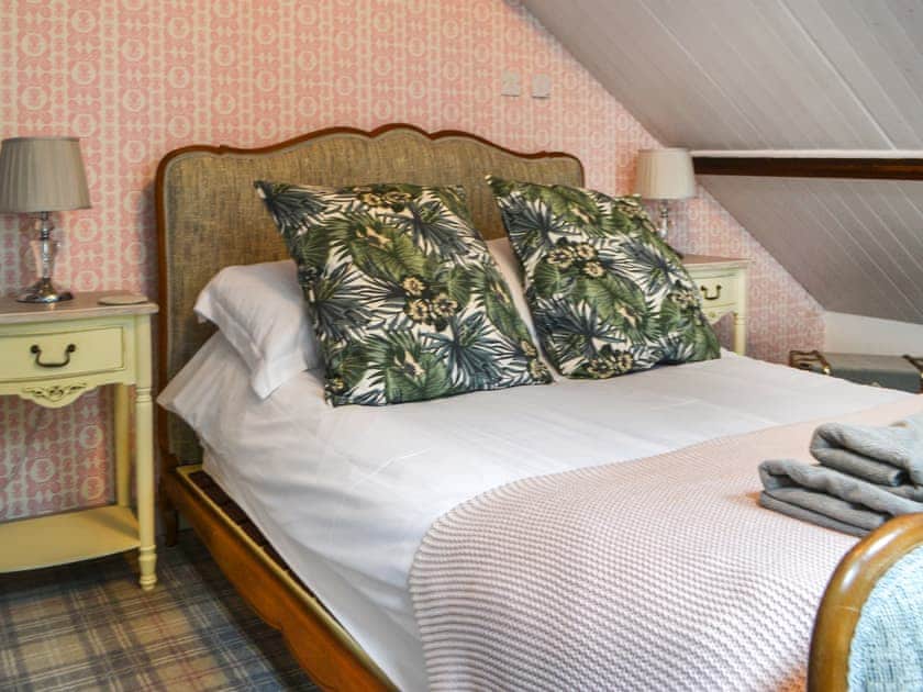 Relaxing double bedroom on mezzanine | The Old Telephone Exchange, Rothbury