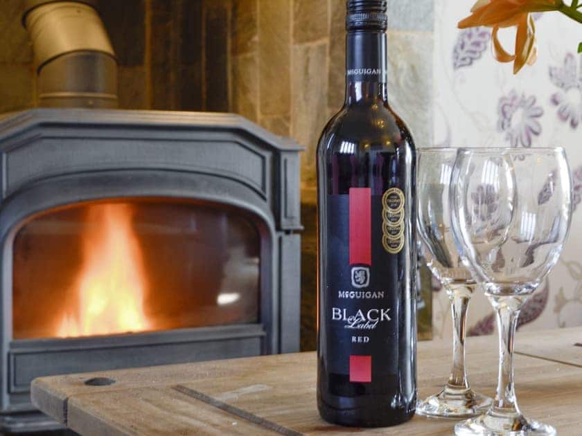Warming wood burner within the living room | Upper Close - Acre Luxury Lodges, Stanner, near Kington