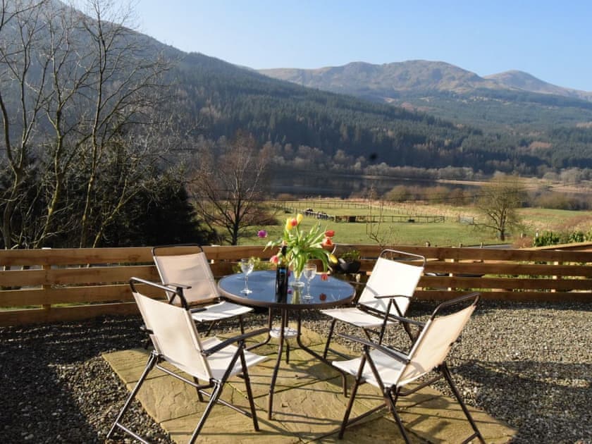 Outdoor furniture on the patio area | Dream Cottage, Strathyre, near Callander