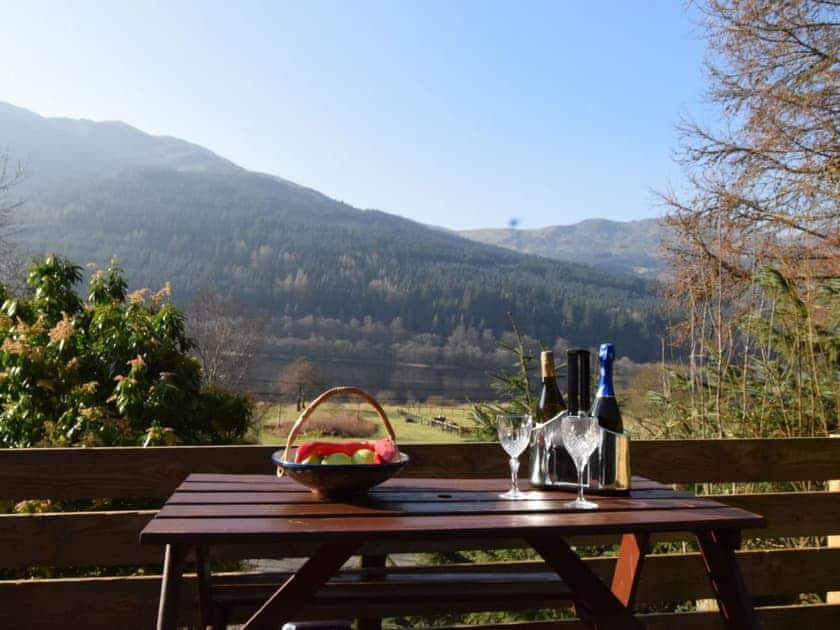 Superb views from the sitting out area | Dream Cottage, Strathyre, near Callander