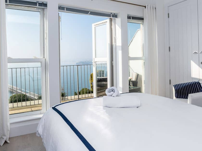 Wonderful sea views from the bedroom | Marina Beach House, Torquay