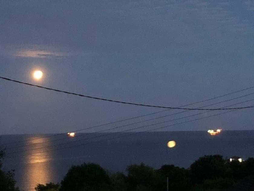 Moonlight over Coverack from viewed from the property | Ponsgwedhen, Coverack, near Helston