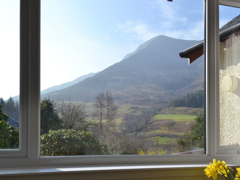 Outstanding view from the living room | Larch Cottage, Ballachulish, near Fort William