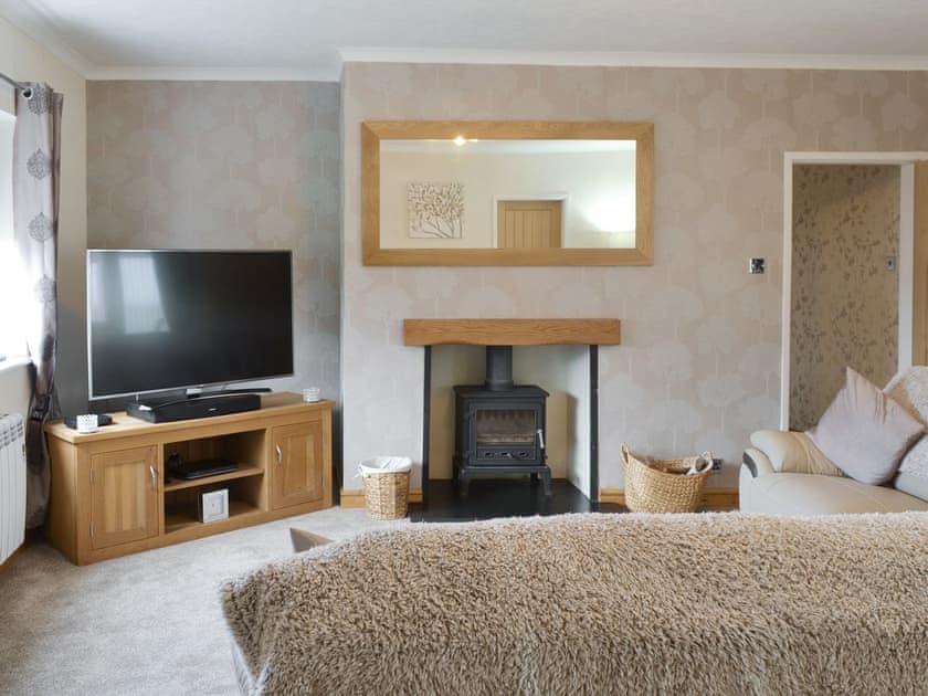 Stylish living room with wood burner | Pen Parc, Rhosybol, near Amlwch