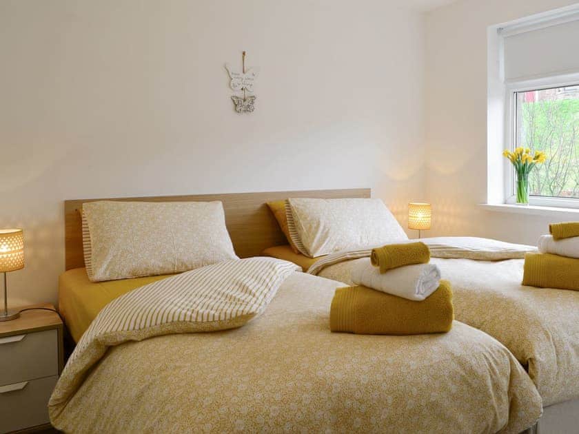 Comfortable twin bedroom | Upper Sandstell Point - Sandstell Point Apartments, Spittal, near Berwick-upon-Tweed