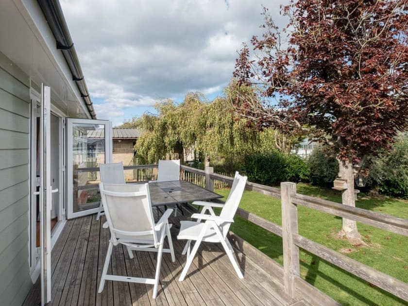 Outdoor furniture on the terrace | Grange Farm Holiday’s - Red Squirrel Lodge - Grange Farm Holidays, Wootton, near Ryde
