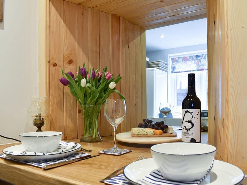 Dining area with convenient hatchway to the kitchen | Viaduct View, Cullen, near Buckie