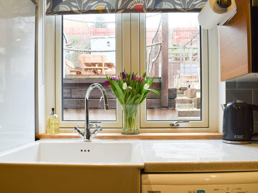 Well appointed kitchen with ceramic sink | Viaduct View, Cullen, near Buckie