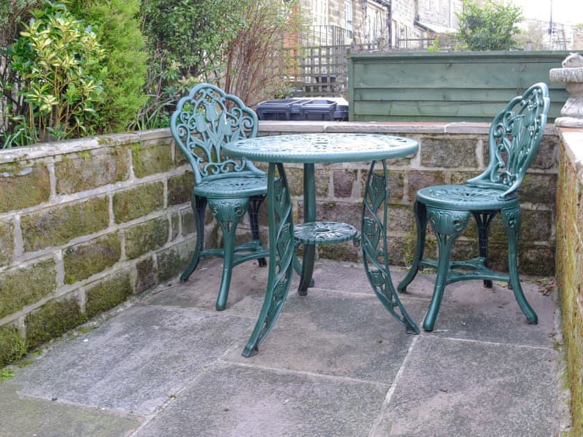 Paved rear patio area | Lavender Cottage, Bewerley, near Pateley Bridge