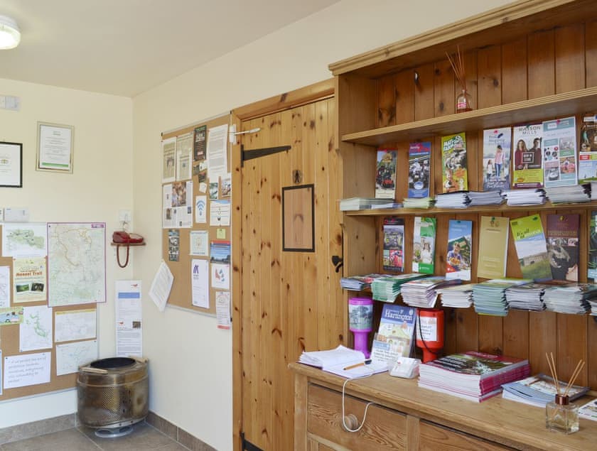 Helpful reception area | Gaia’s Hideaway, Hulme End, near Ashbourne