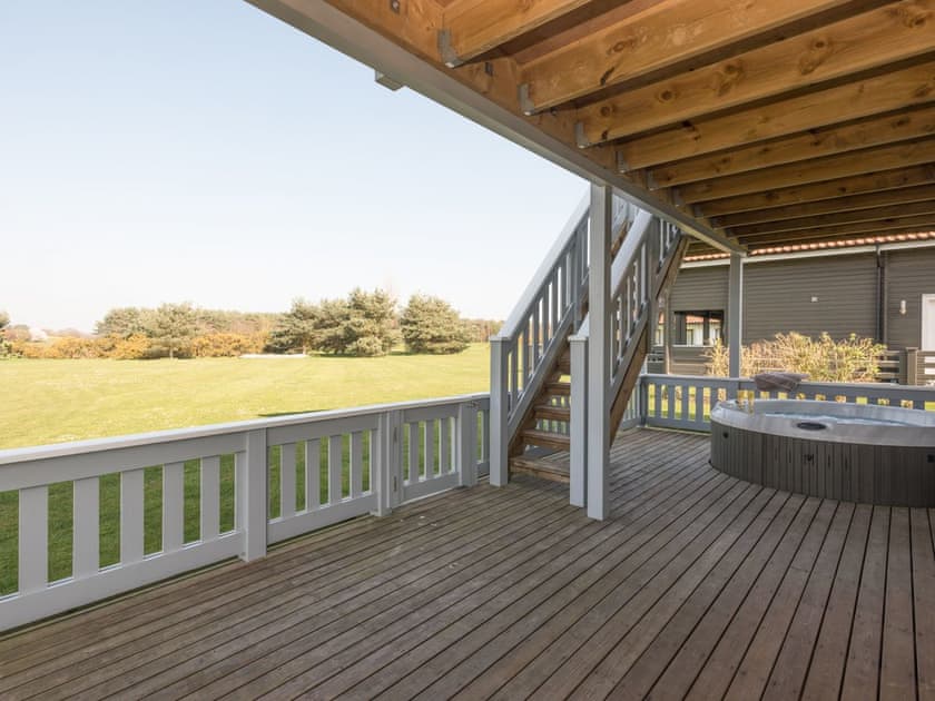 Covered deck area with hot tub | Broad Reach, Fritton, near Great Yarmouth