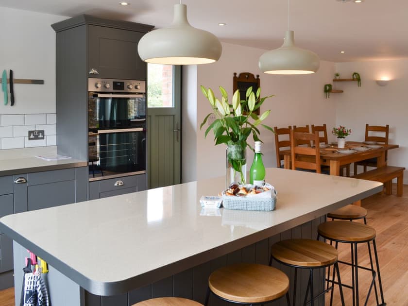 Lovely kitchen with breakfast island | The Wheel House, East Hill, near Ottery St Mary