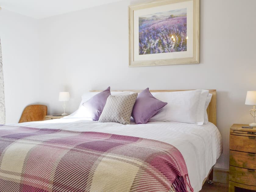 Relaxing double bedroom | Lakeside Lodge, near Rhayader