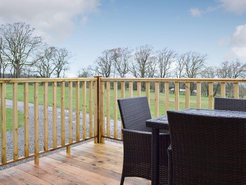 Sitting out area with view | Osprey Lodge - Wallace Lane Farm Cottages, Brocklebank, near Caldbeck and Uldale